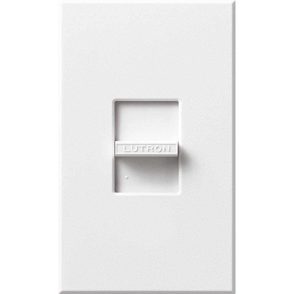 Lutron NLV-600-WH Nova 450W (600VA) Magnetic Low Voltage Single Pole Slide-to-Off Dimmer Wall Plate Included - Finish: White