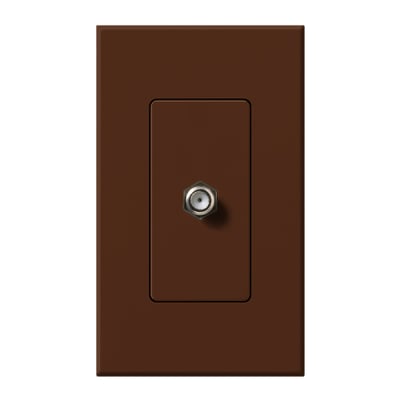 Lutron NT-CJ-SI Nova T Coaxial Cable Jack - F-Style - 75 Ohm Cable - Single Gang Wall Plate - Finish: Matte Sienna