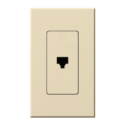 Lutron NT-PJ-BE Architectural Telephone Jack - 6-conductor - RJ11 - Single Gang Wall Plate - Finish: Matte Beige