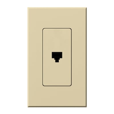 Lutron NT-PJ-IV Architectural Telephone Jack - 6-conductor - RJ11 - Single Gang Wall Plate - Finish: Matte Ivory