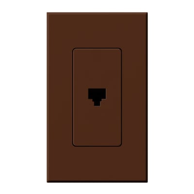Lutron NT-PJ-SI Architectural Telephone Jack - 6-conductor - RJ11 - Single Gang Wall Plate - Finish: Matte Sienna