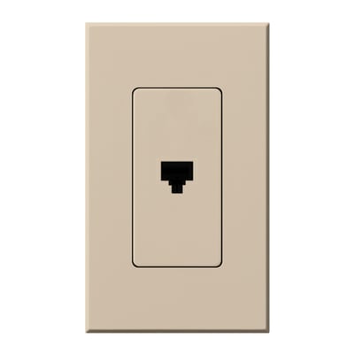 Lutron NT-PJ-TP Architectural Telephone Jack - 6-conductor - RJ11 - Single Gang Wall Plate - Finish: Matte Taupe