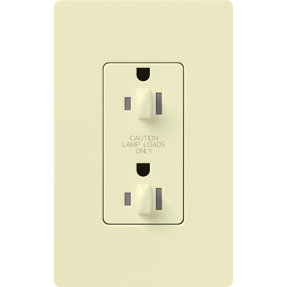 Lutron NTR-20-DDTR-AL Architectural 20A Dual Dimming - Tamper Resistant - Duplex Receptacle - 125V - Finish: Matte Almond