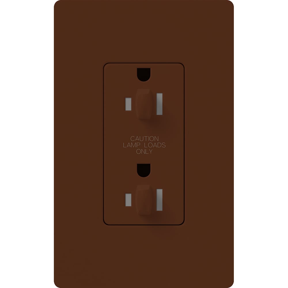 Lutron NTR-20-DDTR-SI Architectural 20A Dual Dimming - Tamper Resistant - Duplex Receptacle - 125V - Finish: Matte Sienna