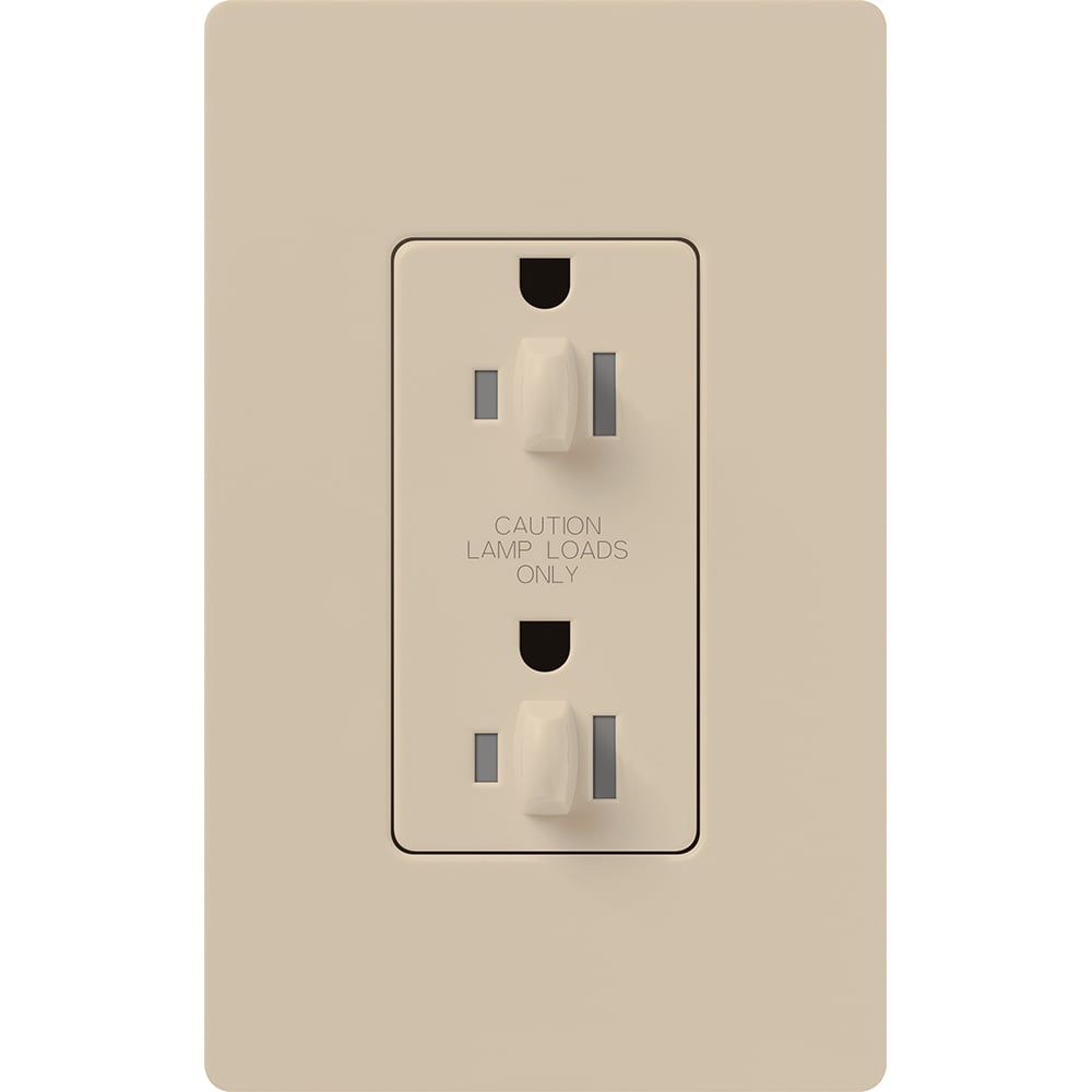 Lutron NTR-20-DDTR-TP Architectural 20A Dual Dimming - Tamper Resistant - Duplex Receptacle - 125V - Finish: Matte Taupe
