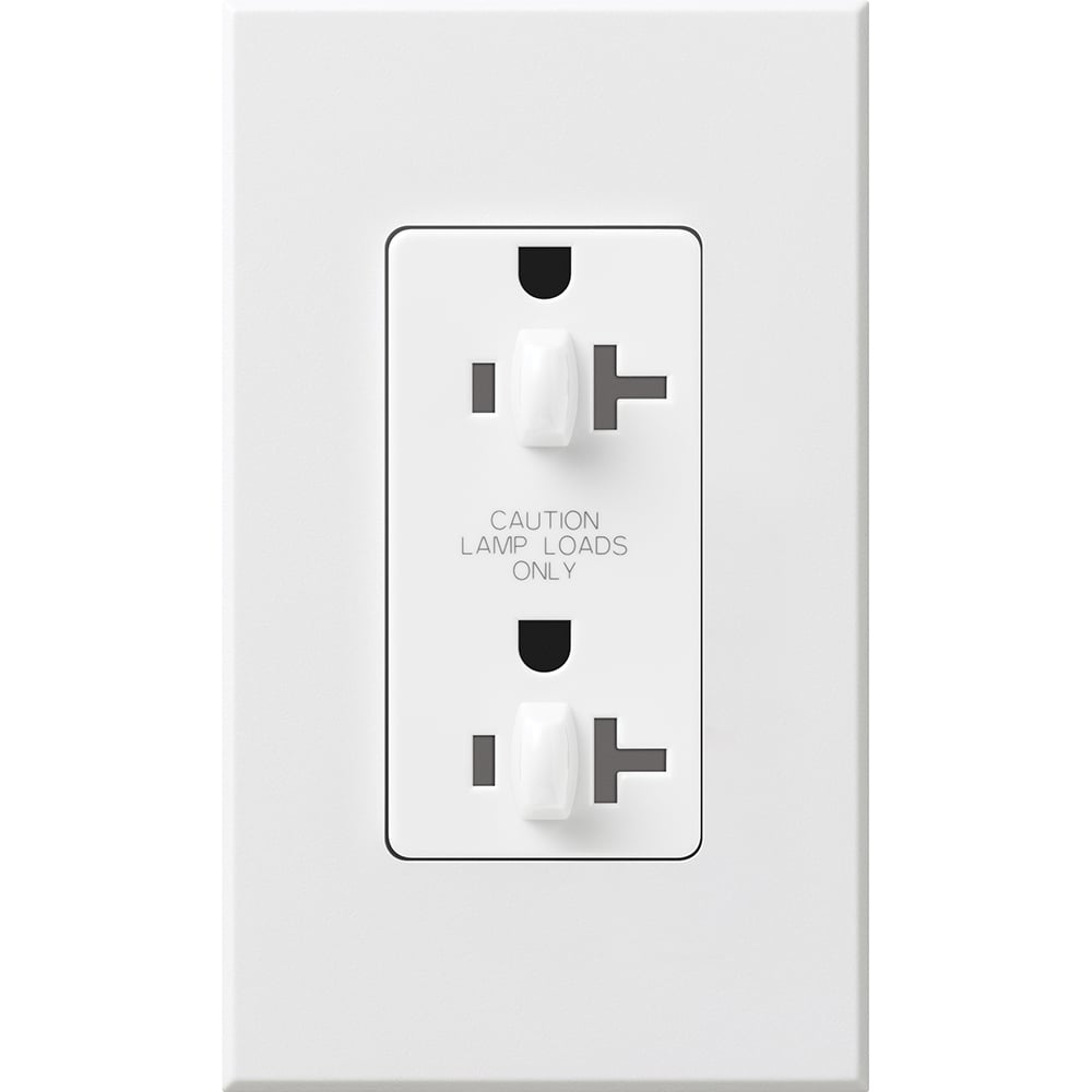 Lutron NTR-20-DDTR-WH Architectural 20A Dual Dimming - Tamper Resistant - Duplex Receptacle - 125V - Finish: Matte White