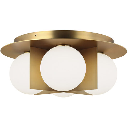 Visual Comfort Modern Collection 700FMOBLR Sean Lavin Orbel LED 15 inch Flush Mount Ceiling Light, Incandescent - Aged Brass