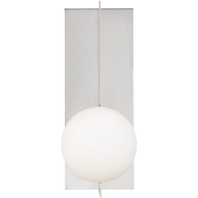 Visual Comfort Modern Collection 700WSOBLN-LED930 Sean Lavin Orbel 6.7" 5W LED Wall Light, 3000K - Polished Nickel Glass