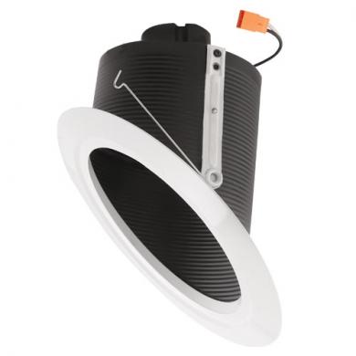 Elco Lighting EL764CT5B 6" Super Sloped Ceiling LED Baffle Inserts - 18W - 1200 LM - CT5 2700K - 5000K - Black with White Trim
