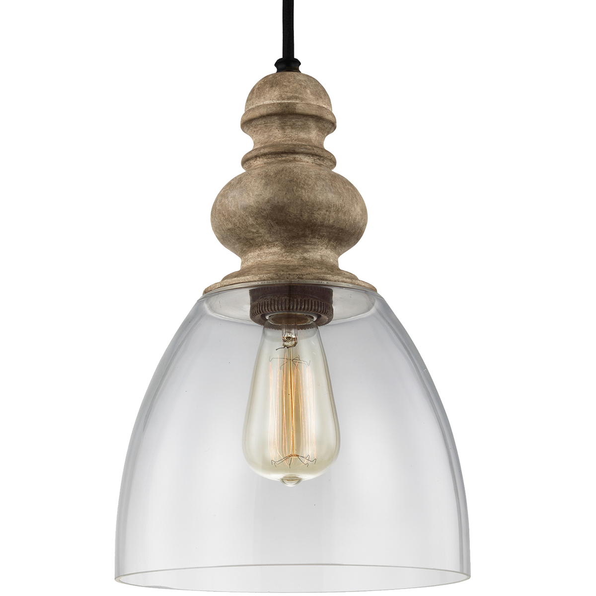 Generation Lighting P1395DFW/DWZ Matrimonio 1 Light pendant ceiling light in Driftwood and Dark Weathered Zinc