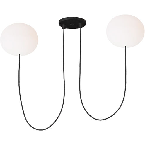 Visual Comfort Architectural PBCH37027OPB Peter Bristol Helium 53.1" 2-Light LED Chandelier Matte Black 2700K