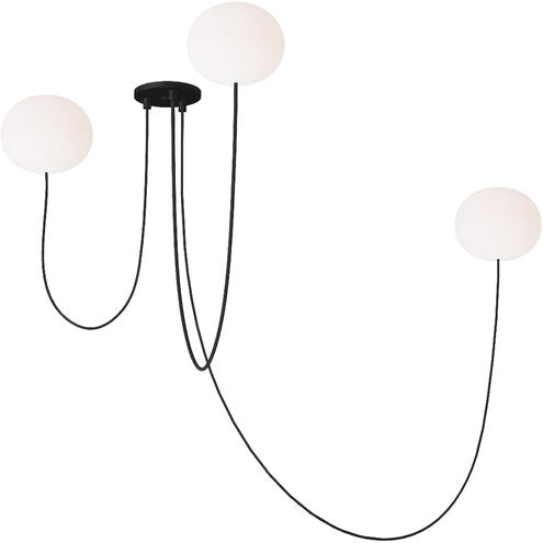 Visual Comfort Architectural PBCH36727OPB Peter Bristol Helium 32.1" 3-Light LED Chandelier Matte Black 2700K