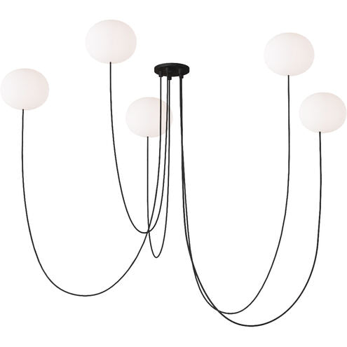 Visual Comfort Architectural PBCH36427OPB Peter Bristol Helium 27.9" 5-Light LED Chandelier Matte Black 2700K