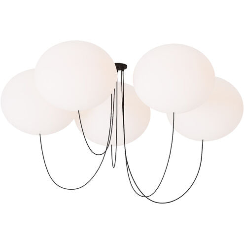 Visual Comfort Architectural PBCH37227OPB Peter Bristol Helium 53.1" 5-Light LED Chandelier Matte Black 2700K