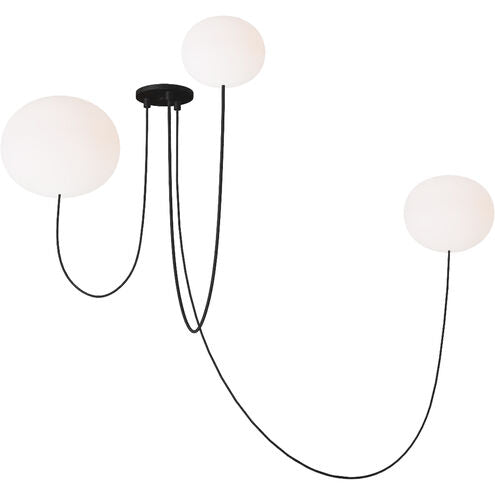 Visual Comfort Architectural PBCH35927OPB Peter Bristol Helium 25.1" 3-Light LED Chandelier Matte Black 2700K