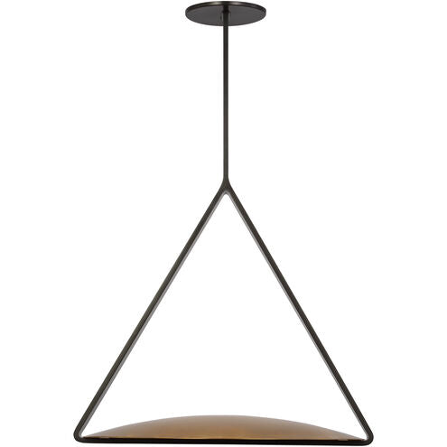 Visual Comfort Architectural PBPD35027BZ/NB Peter Bristol Cymbal 19.8" LED Pendant Dark Bronze/Natural Brass 2700K