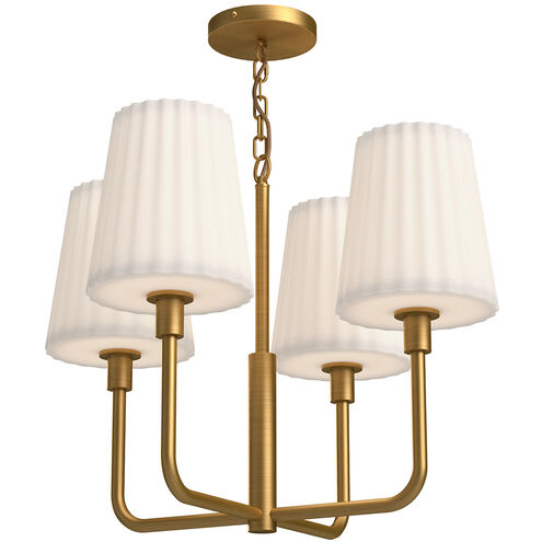 Alora Mood CH628423AGOP Plisse 4 Light 22.5 inch Aged Gold Chandelier Ceiling Light
