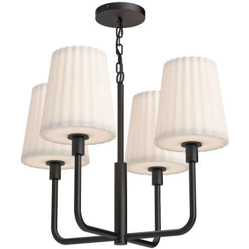 Alora Mood CH628423MBOP Plisse 4 Light 22.5 inch Matte Black Chandelier Ceiling Light