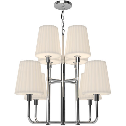 Alora Mood CH628830CHOP Plisse 8 Light 30 inch Chrome Chandelier Ceiling Light