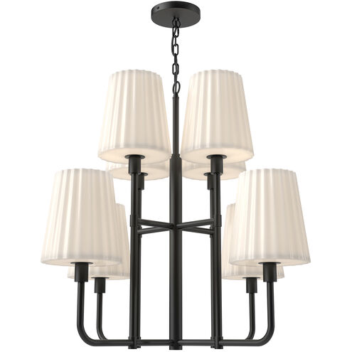 Alora Mood CH628830MBOP Plisse 8 Light 30 inch Matte Black Chandelier Ceiling Light