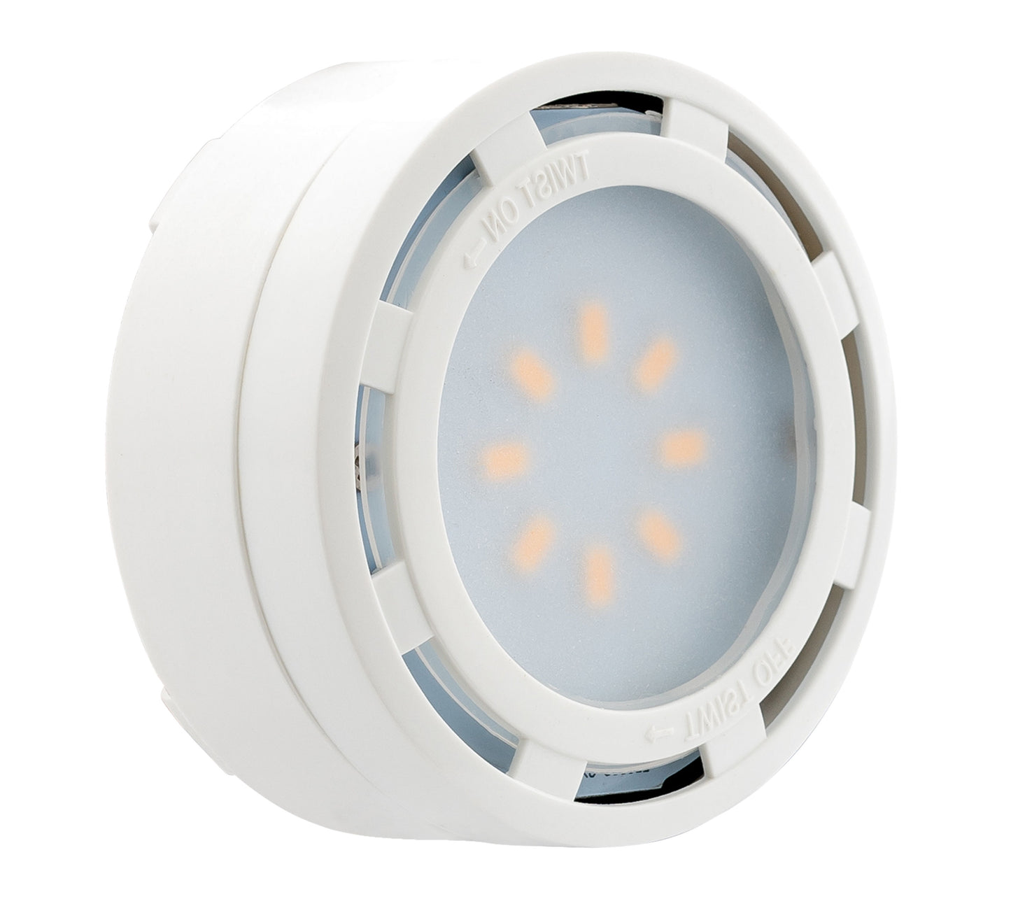 Westgate LED-PL1WHT 120V LED 1-Pack Under Cabinet Puck Light - Color Temperature: 3000K - Finish: White
