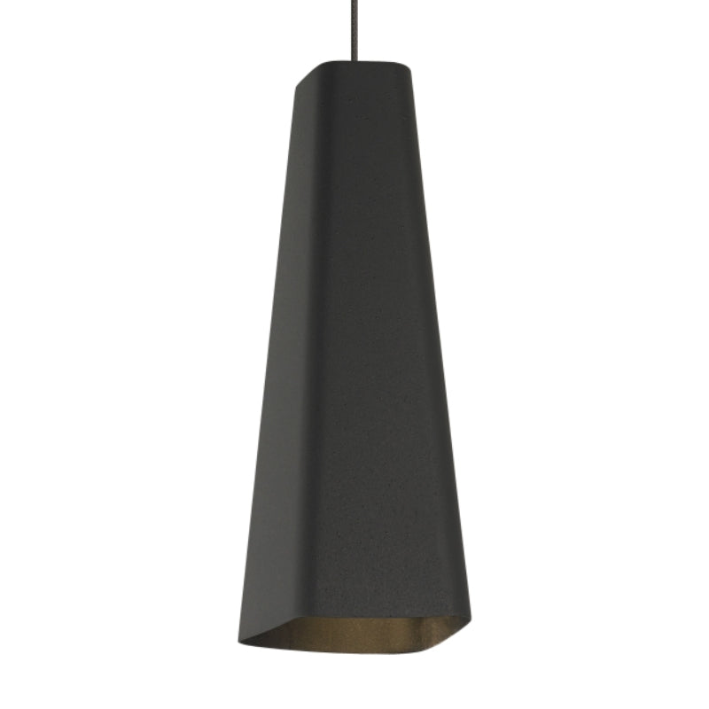 Visual Comfort Architectural 700KLRHNBBS Rhonan 4" Kable Lite Pendant - Satin Nickle - Textured Black/Black - 50W Halogen - 12V - Dimmable