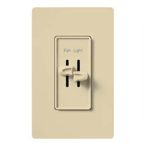 Lutron S2-LF-IV Skylark Dual Dimmer Switch and Fully Variable Fan Control - Light Control: 300 W 1-Pole Dimmer  Color: Ivory