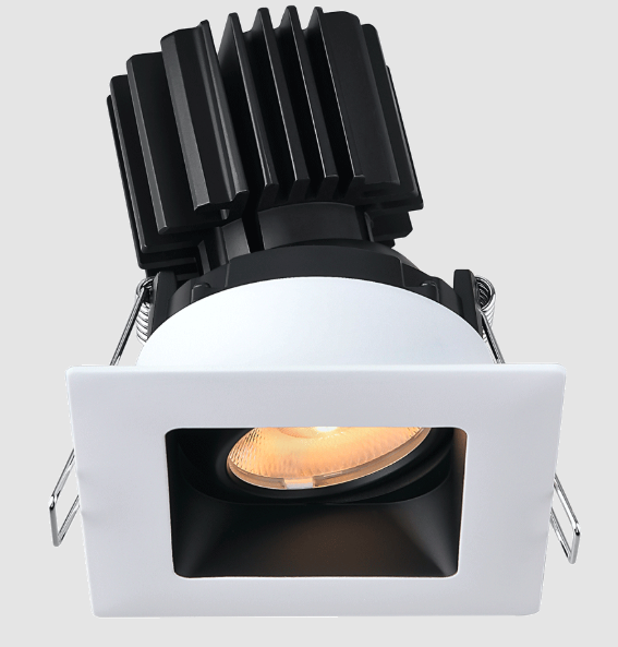 Lotus LED Lights L3G-SRW-WB-RC36-5C98 Tangra 3″ Gimbal Square Recessed Wide White-Black Duo Trim, Reflector Clear Glass, Beam Angle 36°, Multi-Color Temperature, CRI98