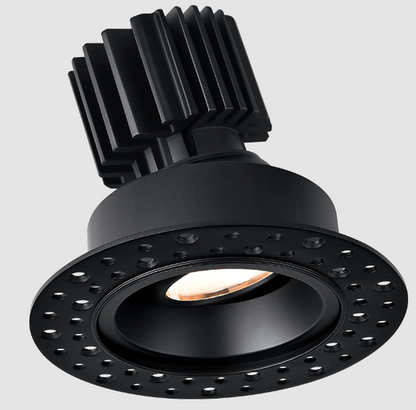 Lotus LED Lights L3G‑RIT‑BK‑RC20‑4C90 Tangra 3" Fixed Round In‑Trim Recessed Light – 4CCT – 20° Beam – Black Trim – Clear Glass Reflector – CRI90