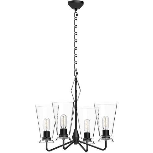 Alora Mood CH570423MBCL Salem 4 Light 22.5 inch Matte Black Chandelier Ceiling Light