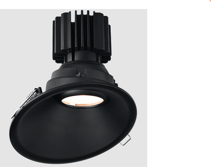 Lotus LED Lights L3G-RST-BK-RS36-1895 Tangra 3″ Gimbal Round Sloped Thin Black Trim, Reflector Semi Frosted Glass, Beam Angle 36°, Color Temperature DTW 30K to 18K, CRI95