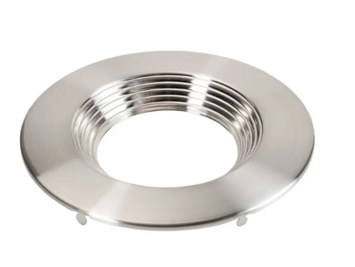 Keystone KT-TRIM-RD-6CB-BN 6 in Interchangeable Trim for Baffled 6in Residential Circular Downlight, Brushed Nickel
