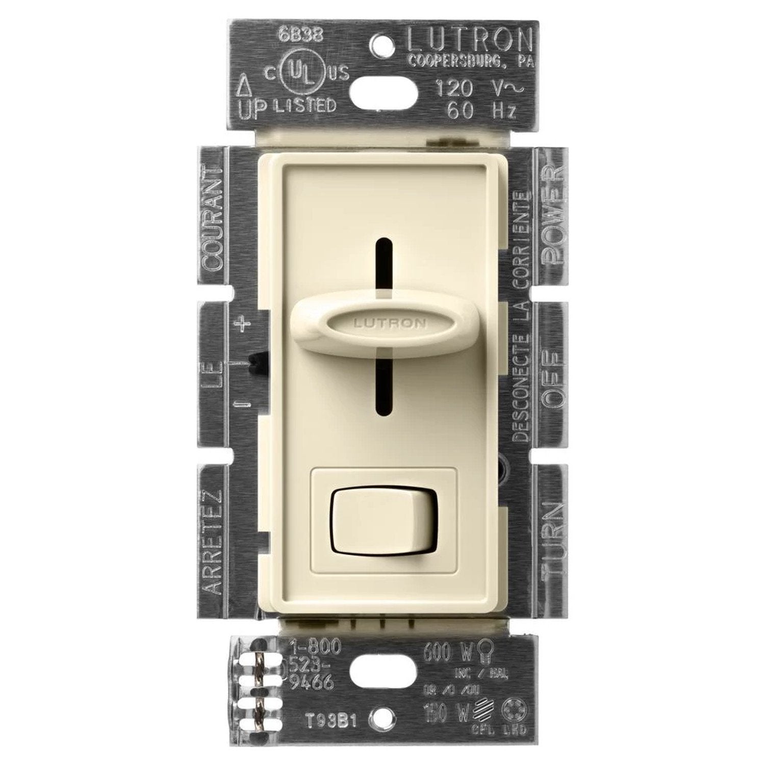 Lutron SCL-153PH-AL Skylark LED Dimmer Switch - 150W LED or 600W Inc/Hal - 120V - Single Pole/3 Way - Finish: Matte Almond