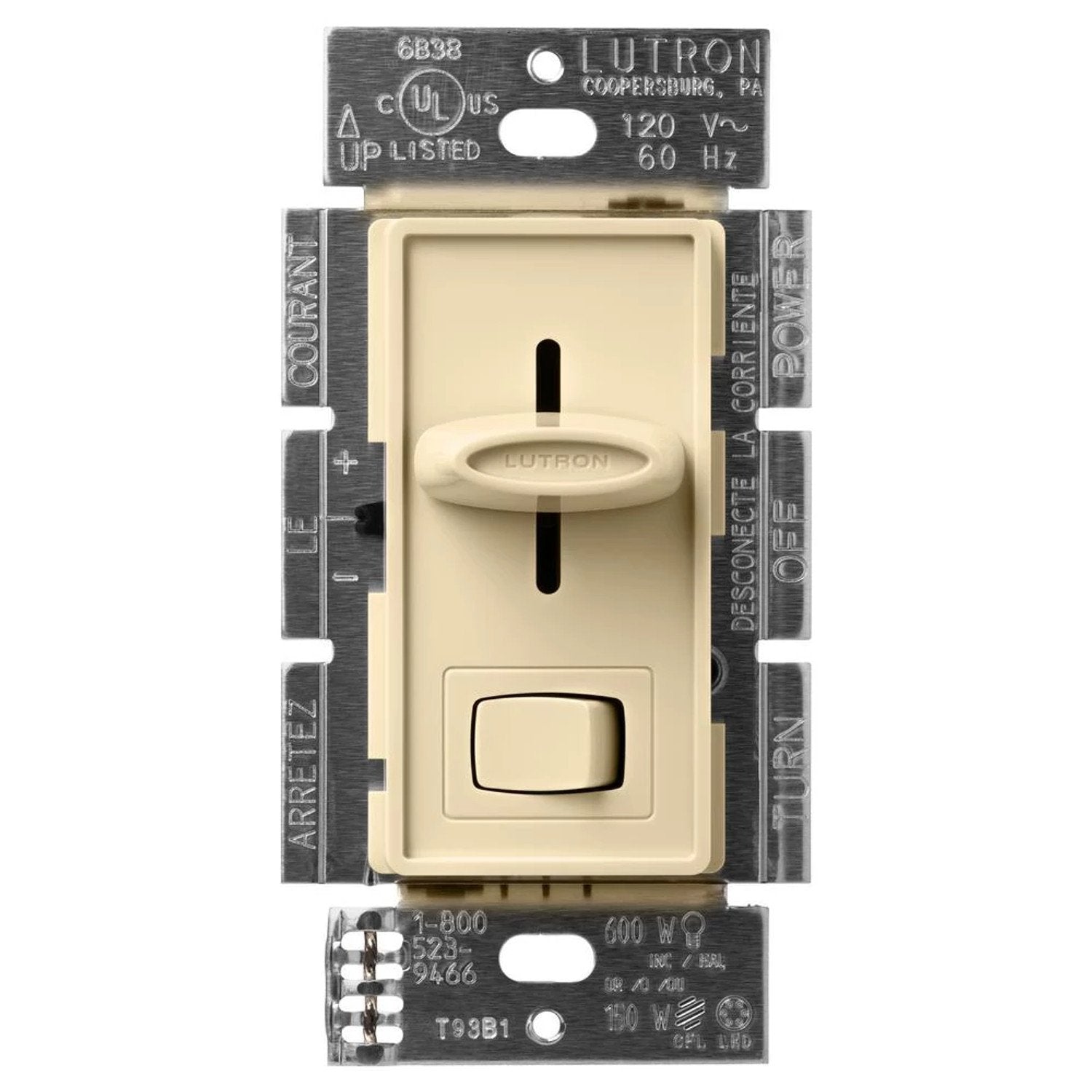 Lutron SCL-153PH-IV Skylark LED Dimmer Switch - 150W LED or 600W Inc/Hal - 120V - Single Pole/3 Way - Finish: Matte Ivory