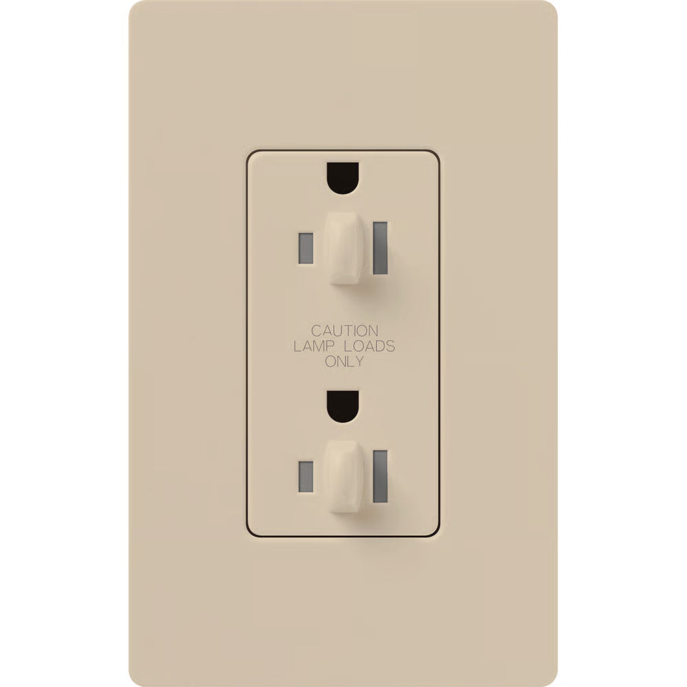 Lutron SCR-15-UBTR-SR Claro 20A Dual Dimming, Tamper Resistant Duplex Receptacle - Color: Taupe