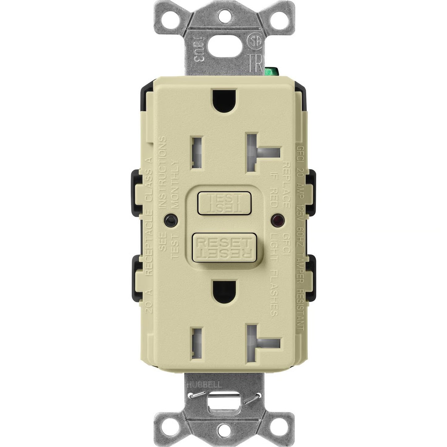 Lutron SCR-20-GFST-SA Claro 20A Tamper Resistant GFCI Duplex Receptacle - Color: Sage