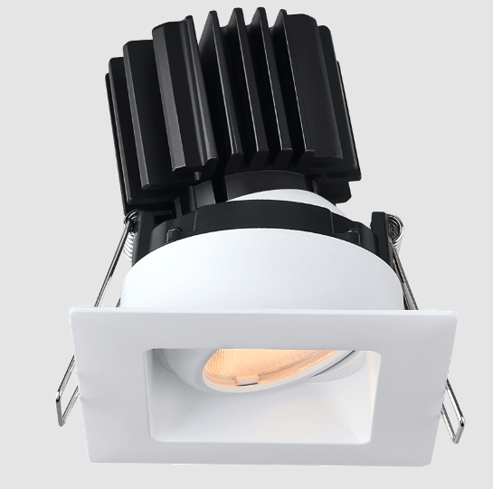 Lotus LED Lights L3G-SRW-WH-RS36-5C95 Tangra 3″ Gimbal Square Recessed Wide White Trim, Reflector Semi-Frosted Glass, Beam Angle 36°, Multi-Color Temperature, CRI95