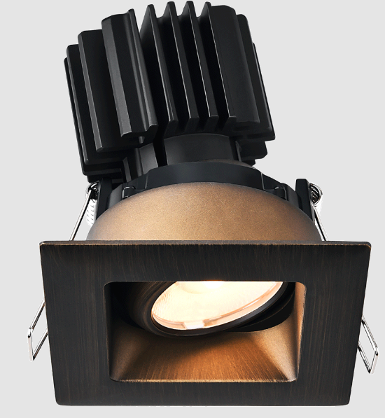 Lotus LED Lights L3G-SRW-BR-RC36-5C98 Tangra 3″ Gimbal Square Recessed Wide Bronze Trim, Reflector Clear Glass, Beam Angle 36°, Multi-Color Temperature, CRI98