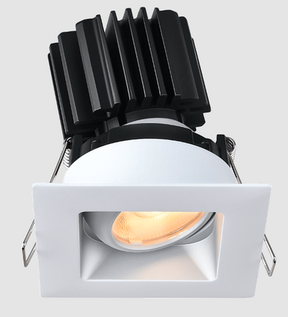 Lotus LED Lights L3G-SRW-AZ-LW24-5C95 Tangra 3″ Gimbal Square Recessed Wide Alzak Trim, Lens White, Beam Angle 24°, Multi-Color Temperature, CRI95