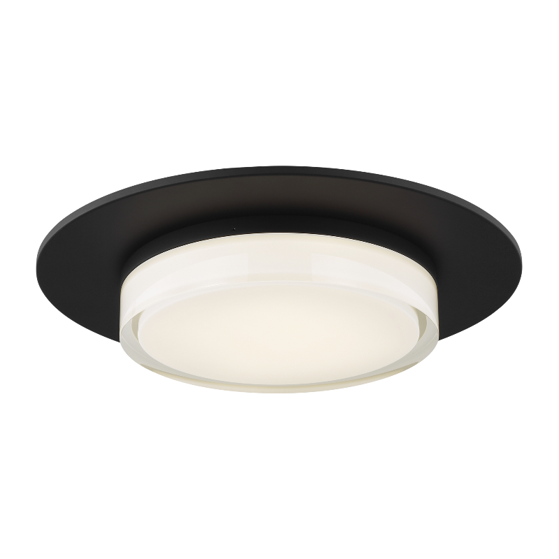 Visual Comfort Architectural 700FMSEN17B-LED927 Modern Sean Lavin Sen 17 1-lt 17" LED Flush Mount - CCT: 2700K - Voltage: 120-277V - Finish Nightshade Black