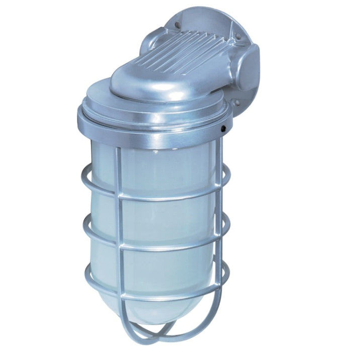 Nuvo SF76-622 11" 1-Light Vapor Proof Fixture, Wall Mount, Frosted Glass, Metallic Silver, Voltage 120V