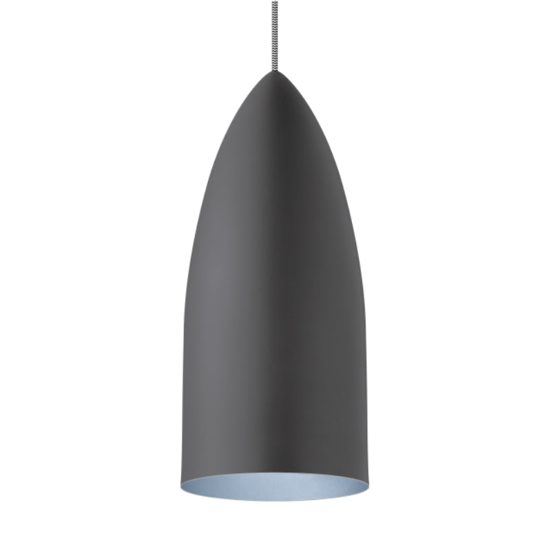 Visual Comfort Architectural 700TDSIGYU-LED927 Modern  6" Single LED Pendant Light - 120V - CCT: 2700K - Interior Color: Blue - Finish: Rubberized Gray
