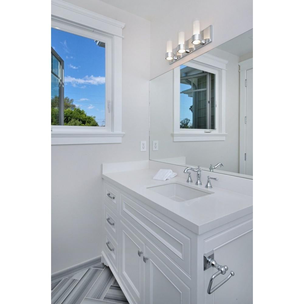 Maxim Lighting 23076CLFTPC Silo 6 Light Polished Chrome Bath Vanity Wall Light Installed in Modern Bathroom
