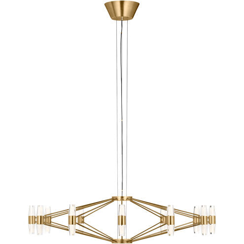 Visual Comfort Modern Collection SLCH24927NB Sean Lavin Lassell 24 Light 36 Inch Natural Brass LED Chandelier 47.6W 2700K
