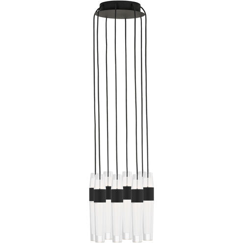 Visual Comfort Modern Collection SLCH40127B Sean Lavin Lassell 8 Light 10.3 Inch Nightshade Black LED Chandelier 57.6W 2700K
