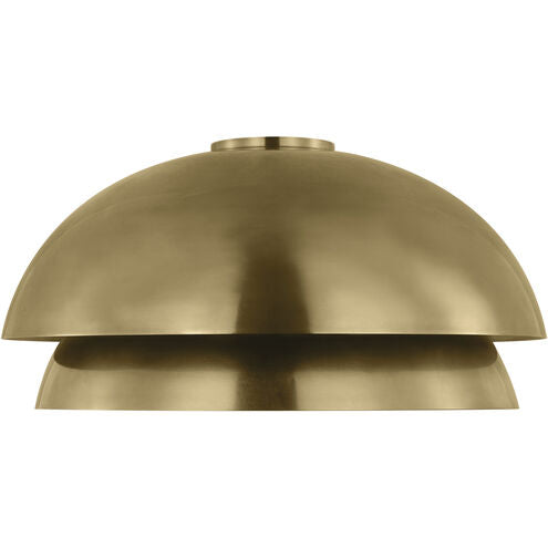 Visual Comfort Architectural SLFM13627NB Modern Sean Lavin Shanti LED 20.5 inch Dark Bronze Flush Mount Ceiling Light - CCT: 2700K - Finish Natural Brass
