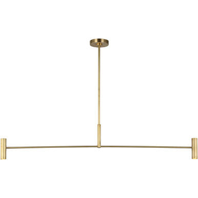 Visual Comfort Modern Collection SLLS57130HAB Sean Lavin Ponte 50" 31.4W 3000K LED Linear Chandelier Hand Rubbed Antique Brass