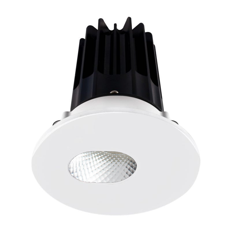Lotus LED Lights LED-2-S15W-3018K-2RRDM-2RSA 2" High Output Round Recessed LED Designer Series Downlight  – 15W – Dim to Warm 30-18K – 800  lm – 38° Beam Angle – 90+ CRI – Diamond Reflector – White Slot Aperture Trim