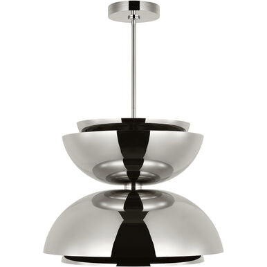 Visual Comfort Modern Collection SLPD32227N Sean Lavin Shanti 2 Light 26" LED Pendant Polished Nickel 2700K