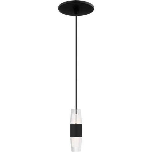 Visual Comfort Modern Collection SLPD38127B Sean Lavin Lassell 1 Light Nightshade Black LED Pendant 2700K